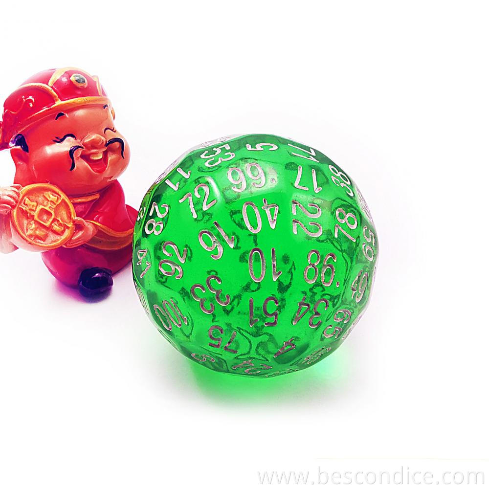 Translucent Polyhedral Dice 100 Sides D100 1 Translucent Polyhedral Dice 100 Sides D100 1